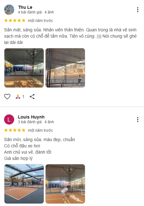 Đánh giá của người chơi tại sân Ruby Pickleball Bà Rịa - Vũng Tàu