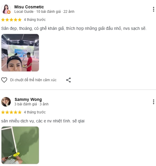 Đánh giá của người chơi tại sân Sammy Pickleball 1