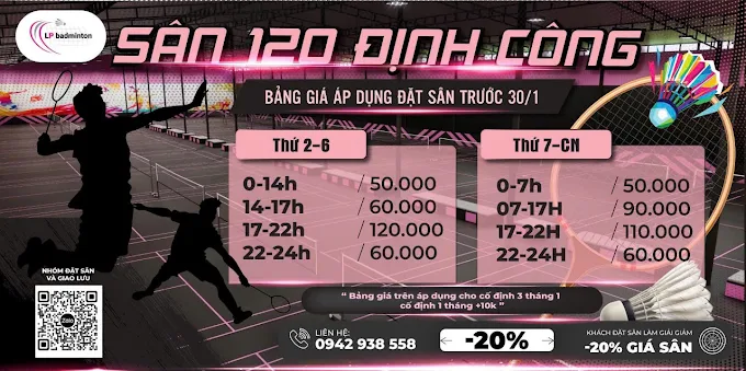 Giá thuê sân Blackpink cầu lông