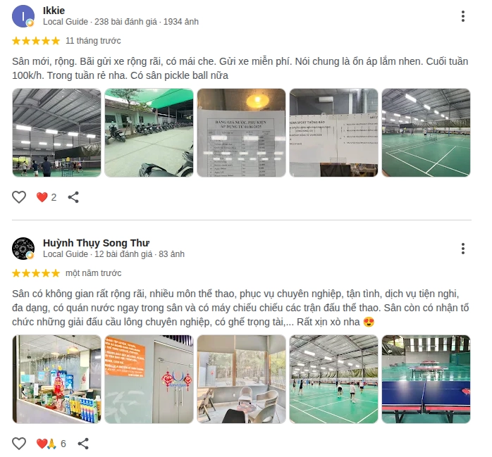 Đánh giá chất lượng sân cầu lông Aurora Sport