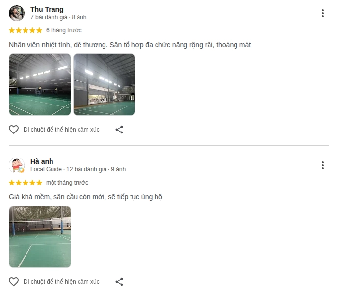 Phản hồi chất lượng sân cầu lông Aurora Sport từ trải nghiệm người chơi