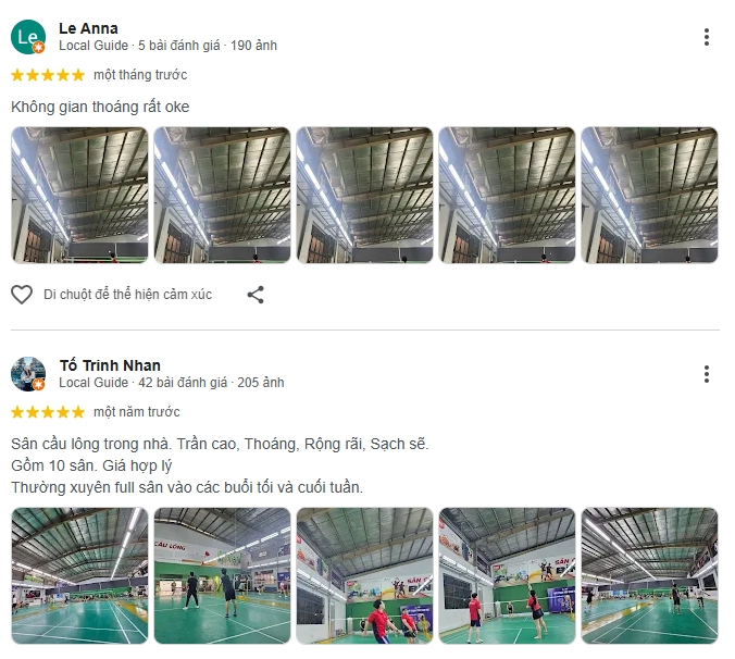 Đánh giá của các lông thủ khi trải nghiệm sân cầu lông Bình Thới