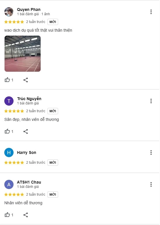 đánh giá sân cầu lông D-Ruby Badminton