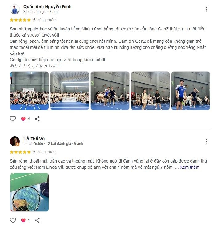 Đánh giá chất lượng sân cầu lông Genz