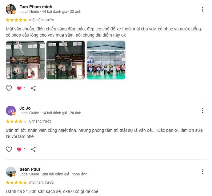 Phản hồi về chất lượng sân cầu lông hiếu con đà nẵng