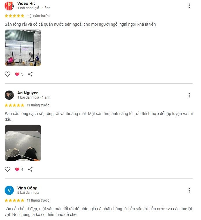 Phản hồi chất lượng của người chơi về sân cầu lông Hoá An