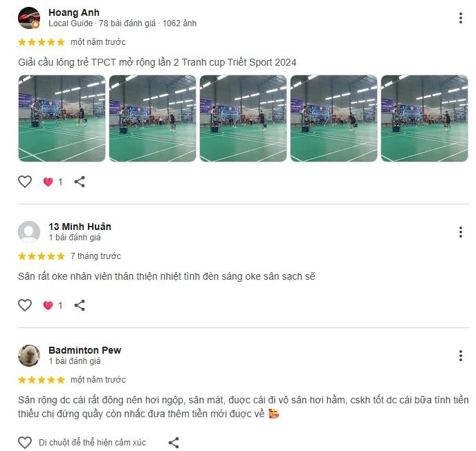 Đánh giá chất lượng sân cầu lông K3 Sport