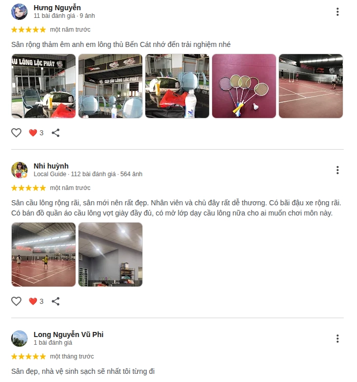Đánh giá chất lượng sân cầu lông Lộc Phát từ người chơi