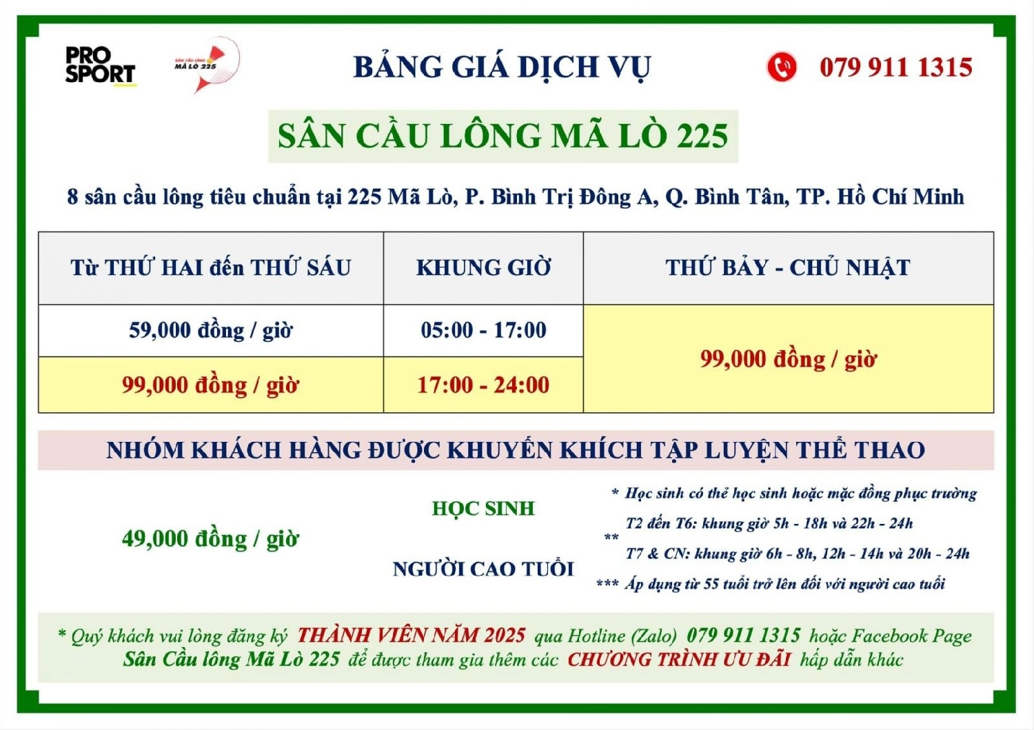 Giá thuê sân cầu lông Mã Lò Bình Tân
