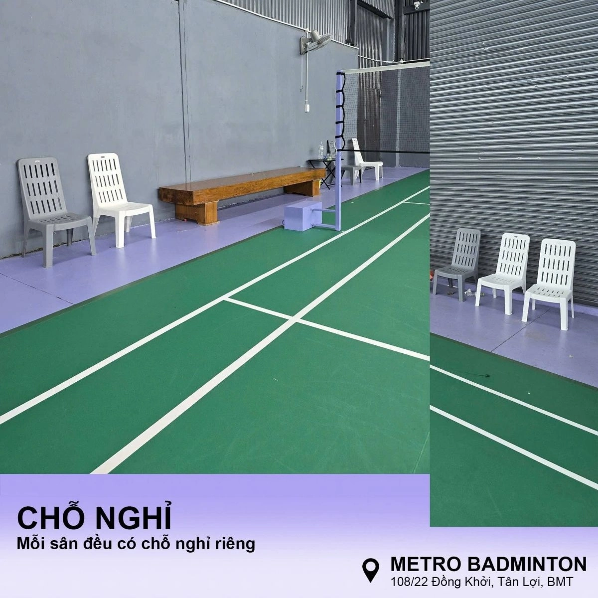 Tiện ích nổi bật tại sân cầu lông metro BMT