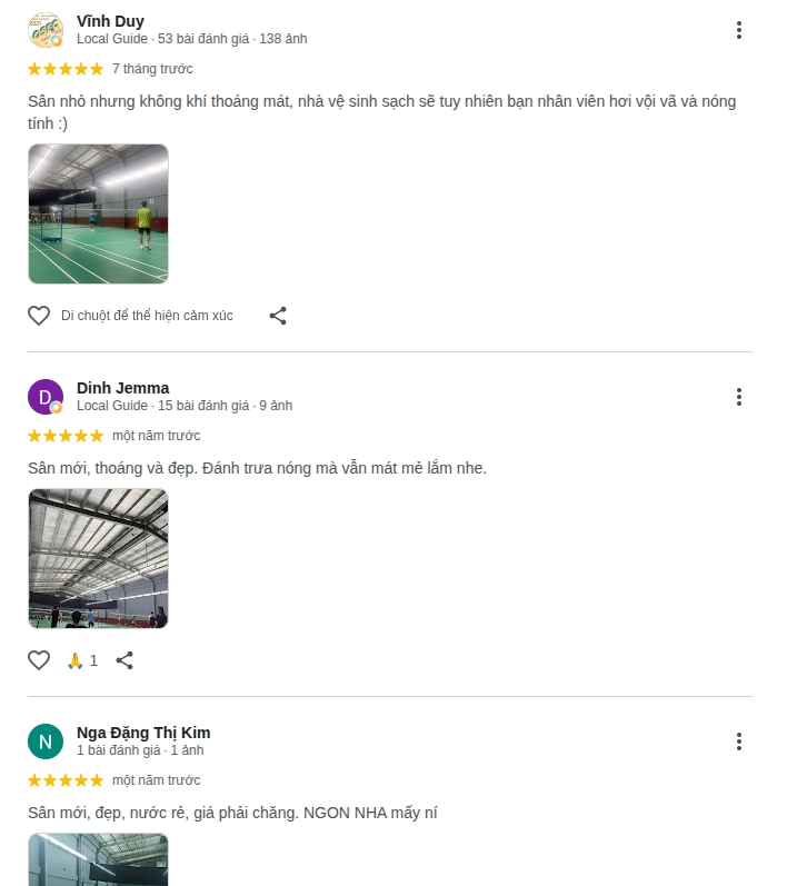 Đánh giá chất lượng sân cầu lông Minkyo