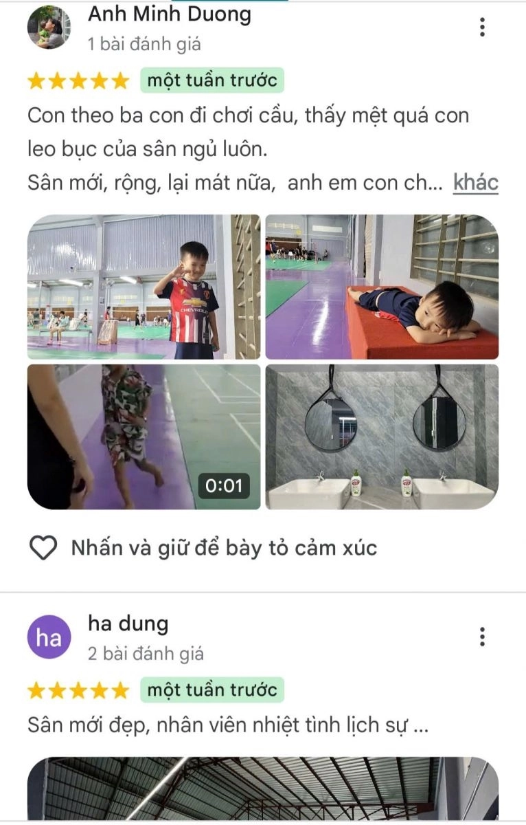 khách hàng cảm nhận sân cầu lông nguyen trọng quyen