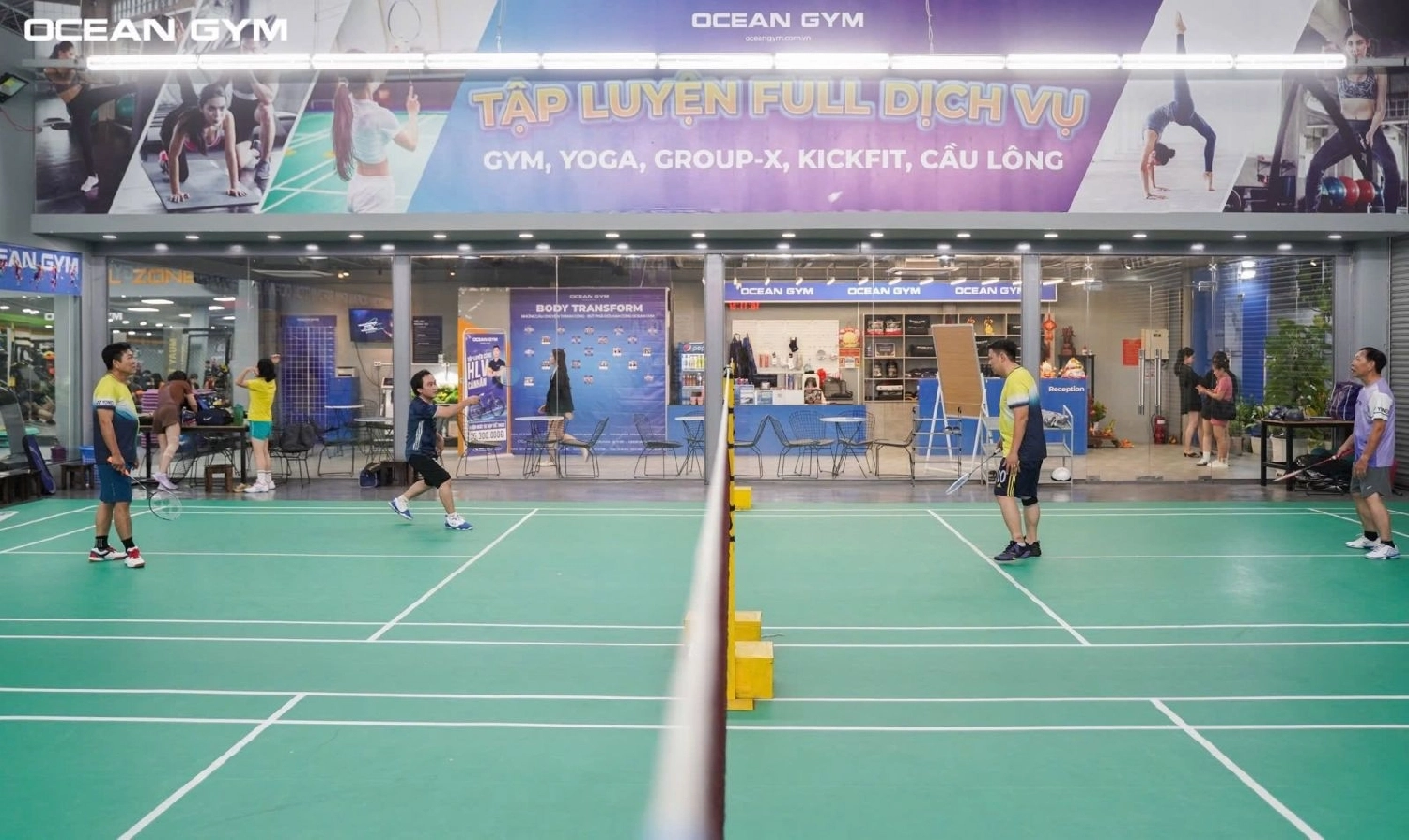 Sân cầu lông ocean gym cung cấp đầy đủ tiện ích và dịch vụ