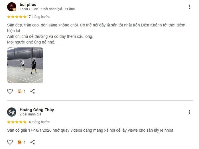 Đánh giá chất lượng sân cầu lông phú lộc từ người chơi