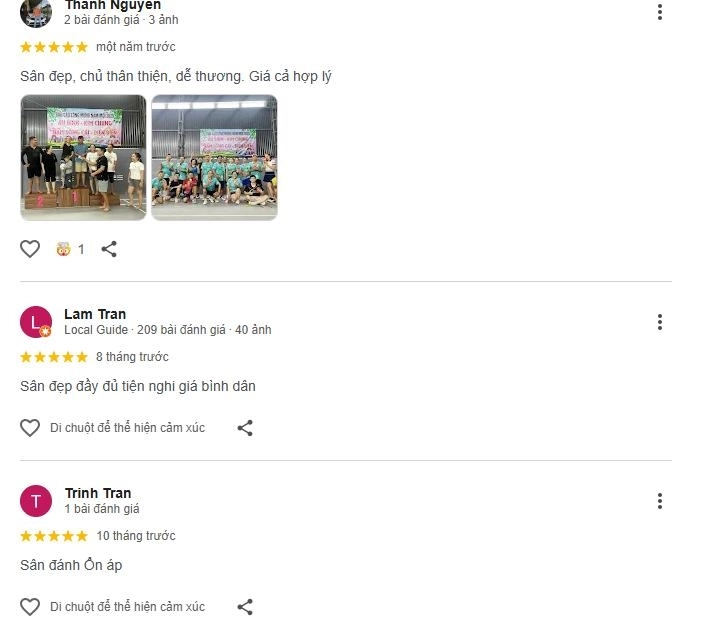 Phản hồi chất lượng sân cầu lông phú lộc từ người chơi