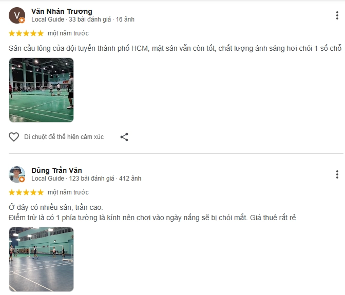 Đánh giá của các lông thủ khi trải nghiệm sân cầu lông Phú Thọ