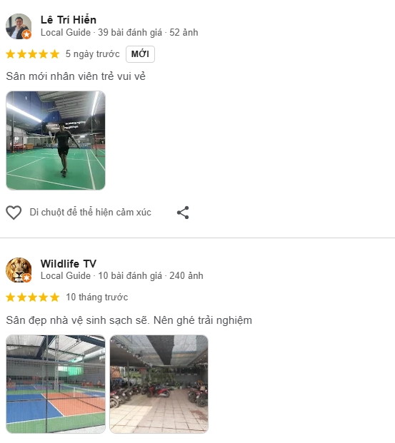 Đánh giá của người chơi tại sân cầu lông & Pickleball Tô Ký