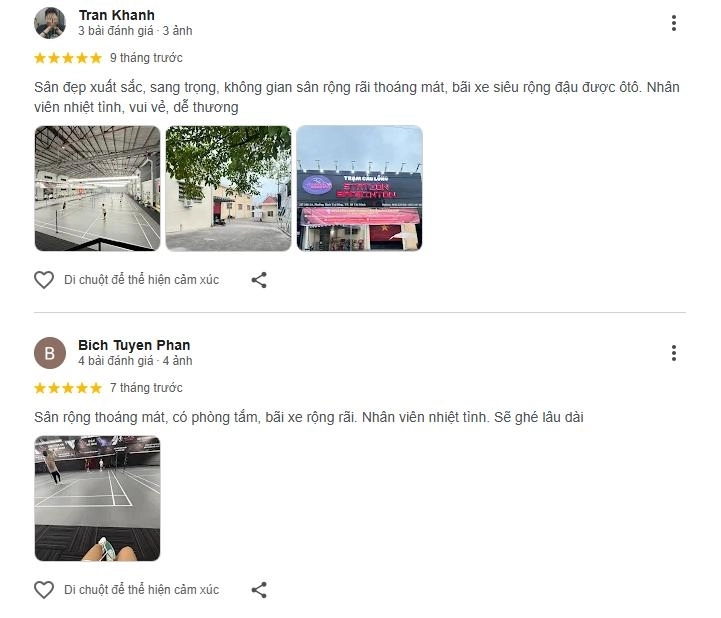 Đánh giá chất lượng sân cầu lông station badminton