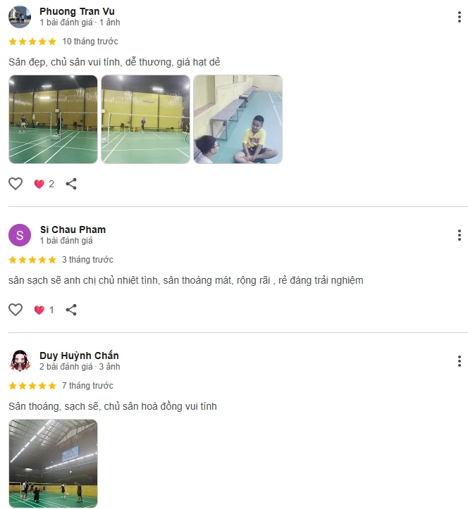 Đánh giá của người chơi tại sân cầu lông T&T Badminton Lâm Đồng
