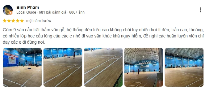 Đánh giá của người chơi tại sân Cầu Lông Tây Thạnh