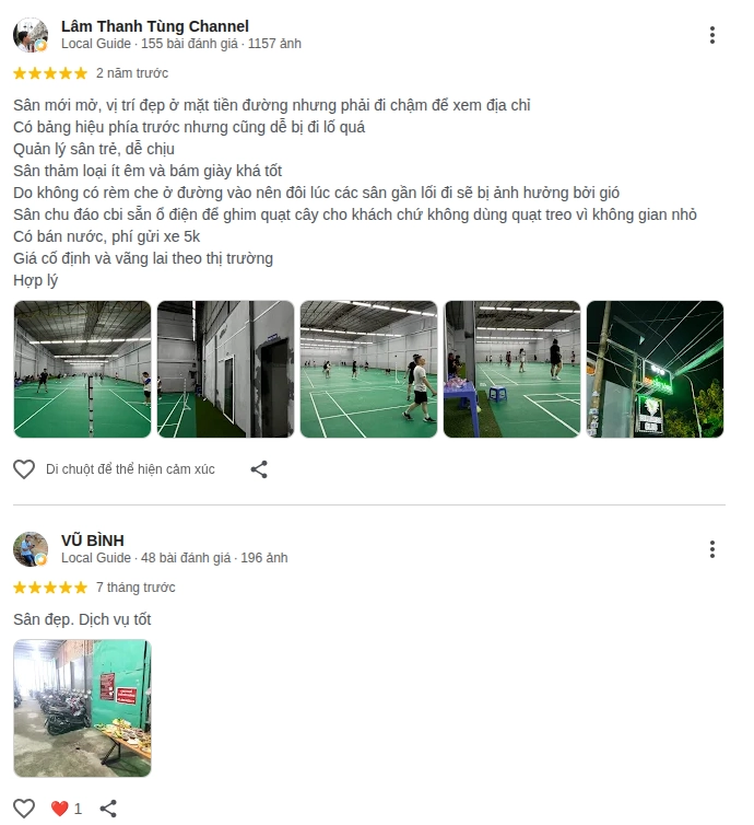 Đánh giá chất lượng sân cầu lông Thành Phát