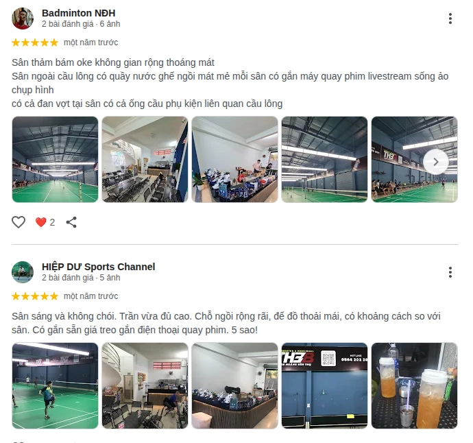 Đánh giá chất lượng sân cầu lông The B