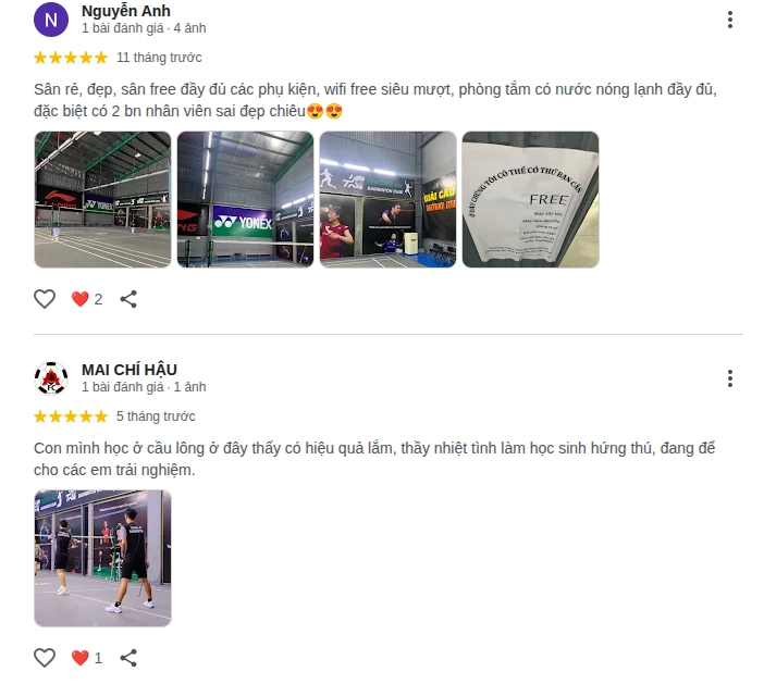 Đánh giá chất lượng sân cầu lông trường an