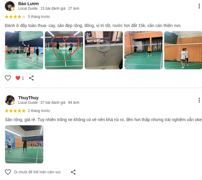 Những đánh giá về chất lượng sân cầu lông US tại trịnh văn bô