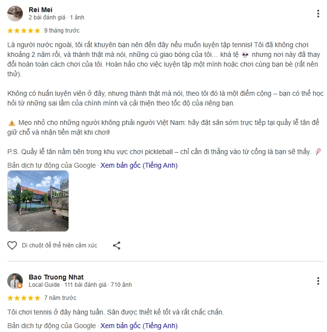 Đánh giá của người chơi tại sân cầu lông Xí Nghiệp Toa Xe Sài Gòn