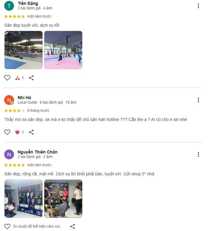 Phản hổi tích cực từ người chơi về sân D-T pickleball