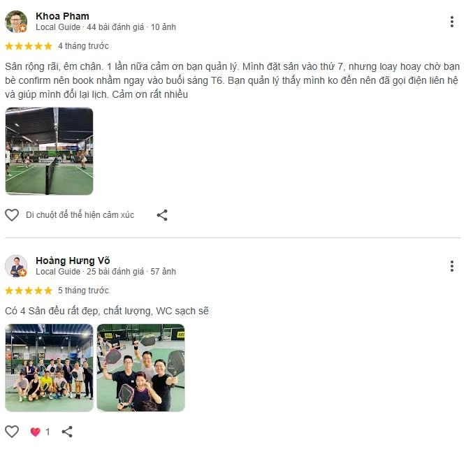 Phản hồi tích cực từ người chơi tại sân depot pickleball