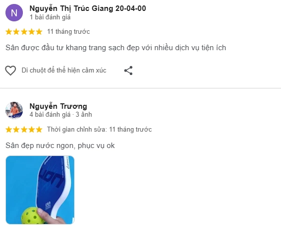 Đánh giá của người chơi tại sân Green House Pickleball