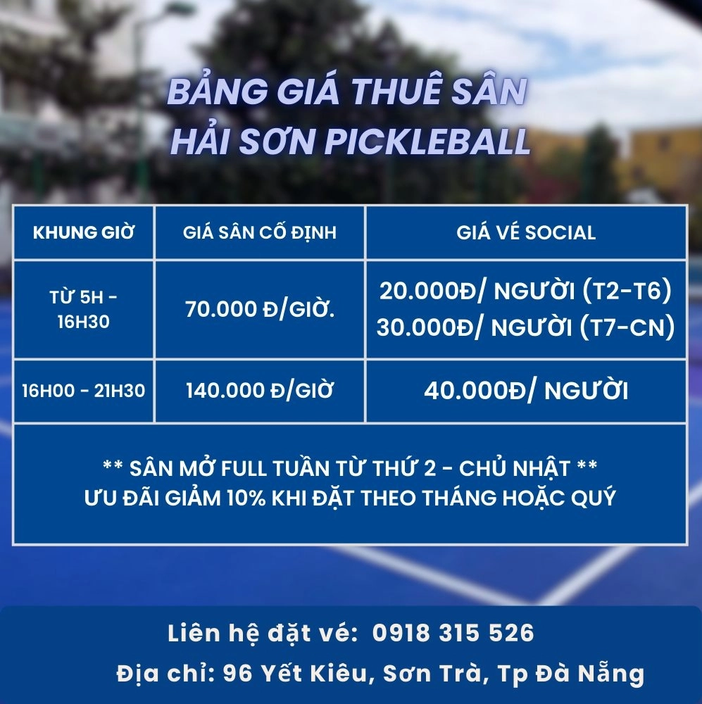 Giới thiệu sân Hải Sơn Pickleball