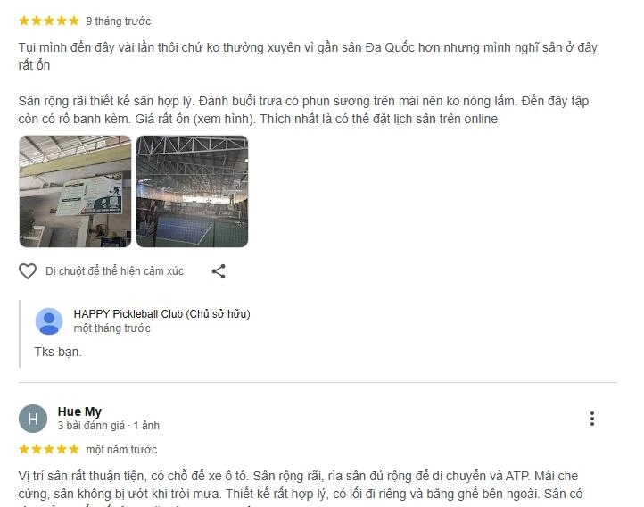 Đánh giá chất lượng sân từ trải nghiệm người chơi