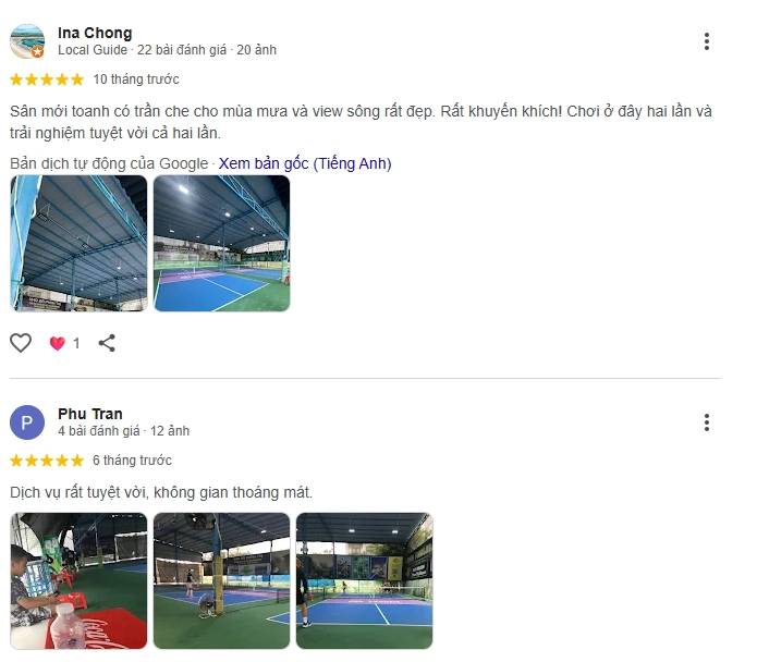  Đánh giá của người chơi tại sân Pickleball Lemon 3