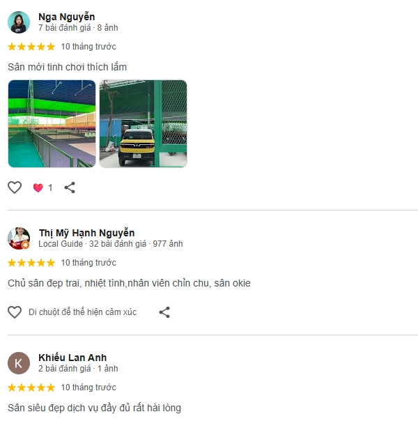 Đánh giá của người chơi tại sân Liên Đoàn Pickleball Hà Nội