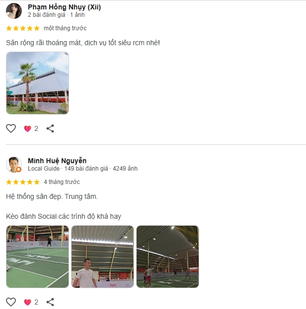 Đánh giá của người chơi tại sân Papi Pickleball