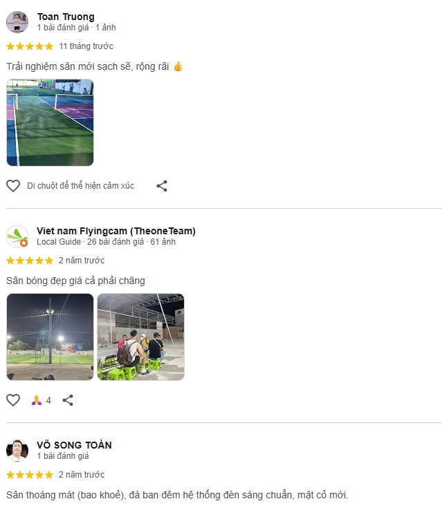 Đánh giá của người chơi tại sân Pickleball 110 Đào Sư Tích