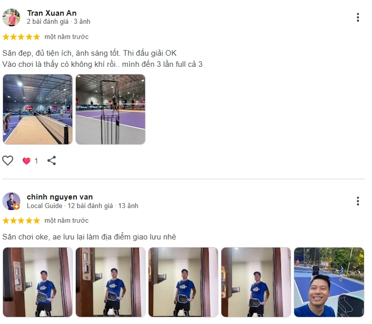 Đánh giá của người chơi tại sân Pickleball 286 Nguyễn Xiển