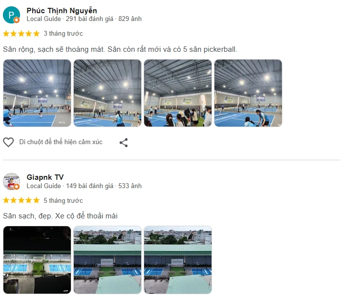Đánh giá của người chơi tại sân Pickleball 39