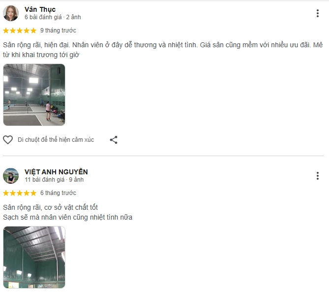 Đánh giá của người chơi tại sân Pickleball 396