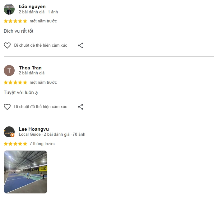 Đánh giá của người chơi tại sân Pickleball 77