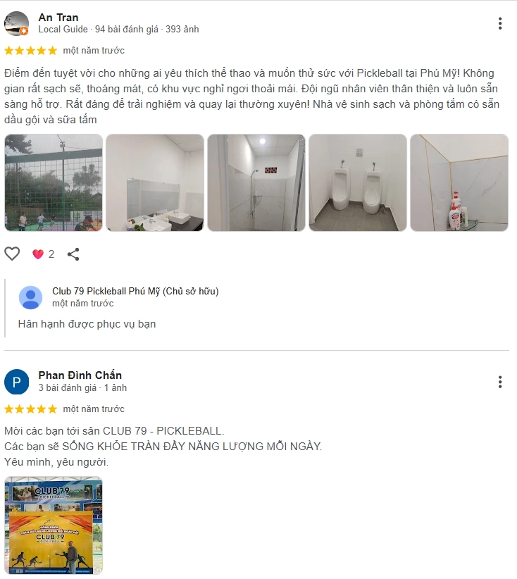 Đánh giá của người chơi tại sân Pickleball 79