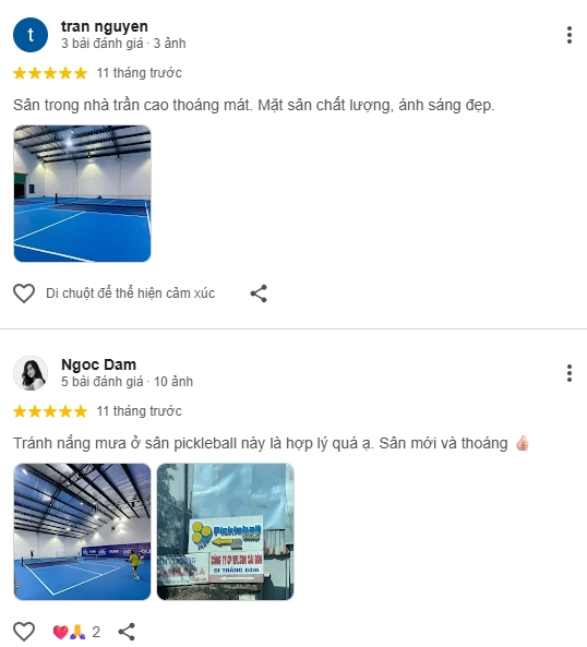 Đánh giá của người chơi tại sân Pickleball 89 1