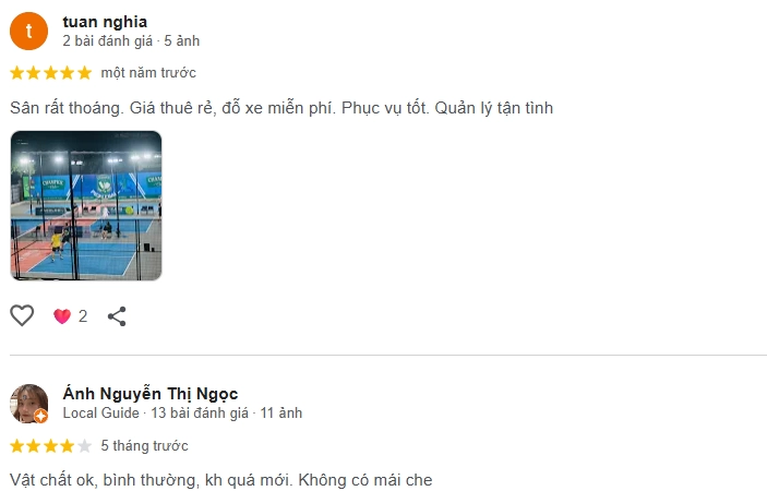Đánh giá của người chơi tại sân Pickleball 918 Kim Giang
