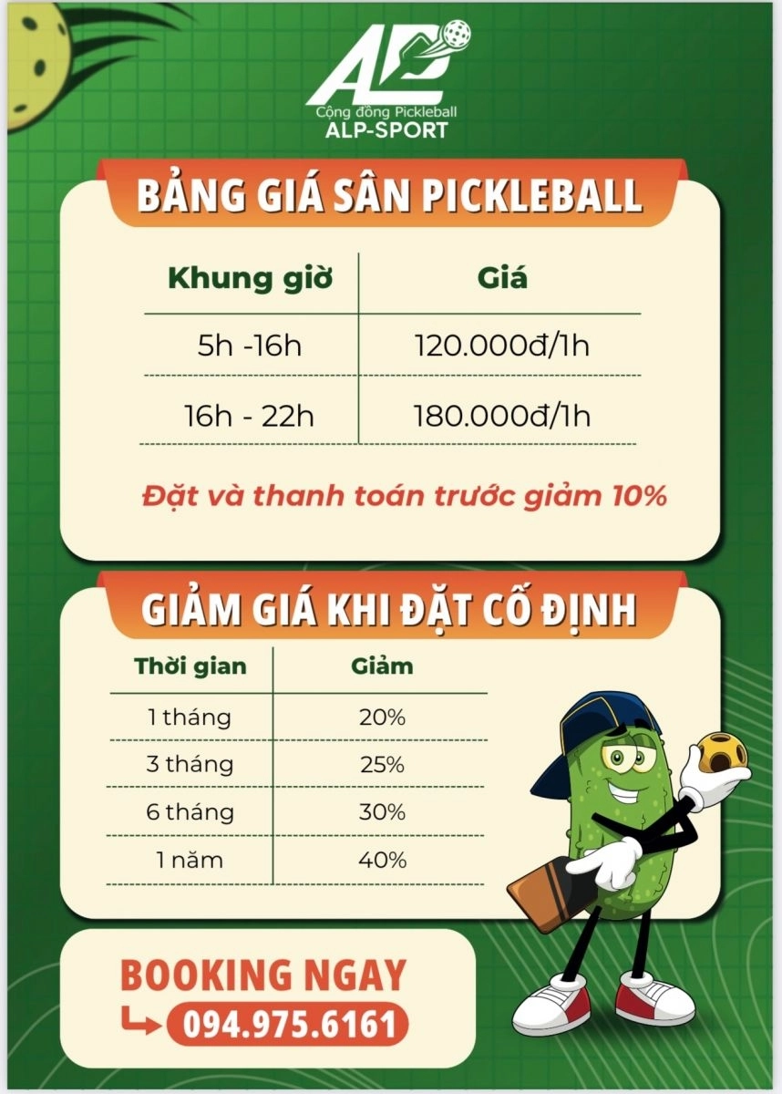 Giá thuê sân Pickleball ALP