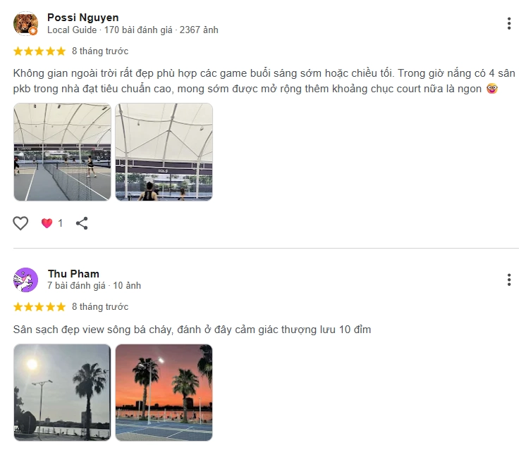 Đánh giá của người chơi tại sân Pickleball AP Sports Club