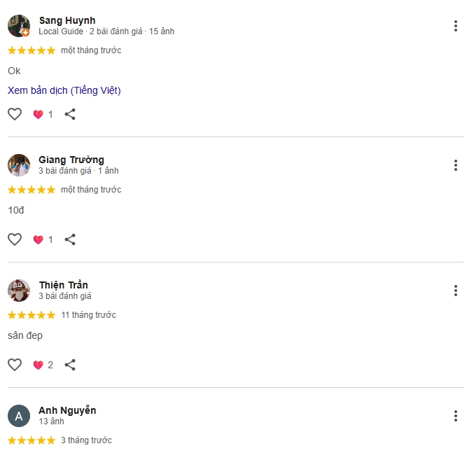 Đánh giá của người chơi tại sân Pickleball Âu Cơ