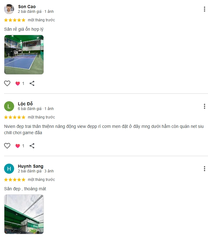 Đánh giá của người chơi tại sân Pickleball Âu Cơ