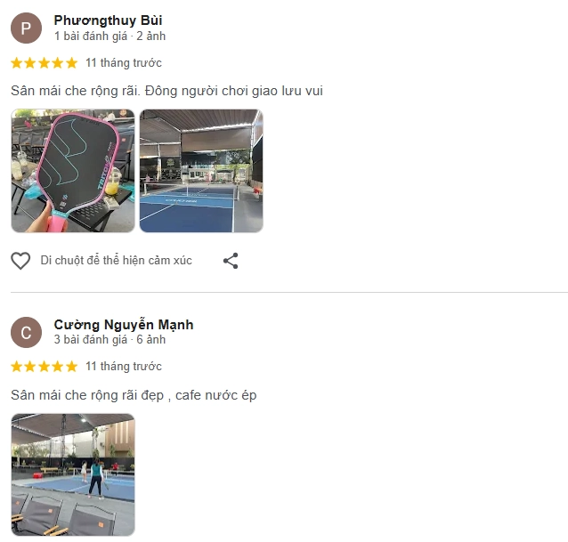 Đánh giá của người chơi tại sân Pickleball Bãi Cháy